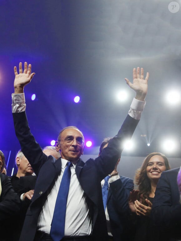 Sarah Knafo - Le candidat à la présidence du parti d'extrême droite français "Reconquête!", Eric Zemmour lors de son rassemblement électoral au Grand Palais à Lille, France, le 5 février 2022