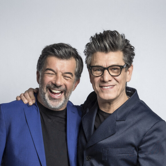 Stéphane Plaza, Marc Lavoine - Backstage - Enregistrement de l'émission "La Chanson secrète 10" diffusée sur TF1 le 22 janvier 2022 © Jacovides-Moreau / Bestimage