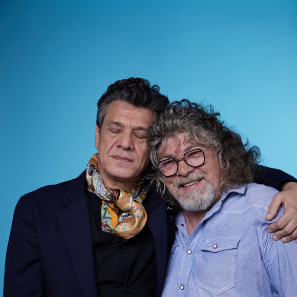 Marc Lavoine et son frère Francis Lavoine - Studio - Enregistrement de l'émission "Duos Mystères" à la Seine Musicale à Paris, diffusée le 20 août sur TF1 © Gaffiot-Moreau / Bestimage