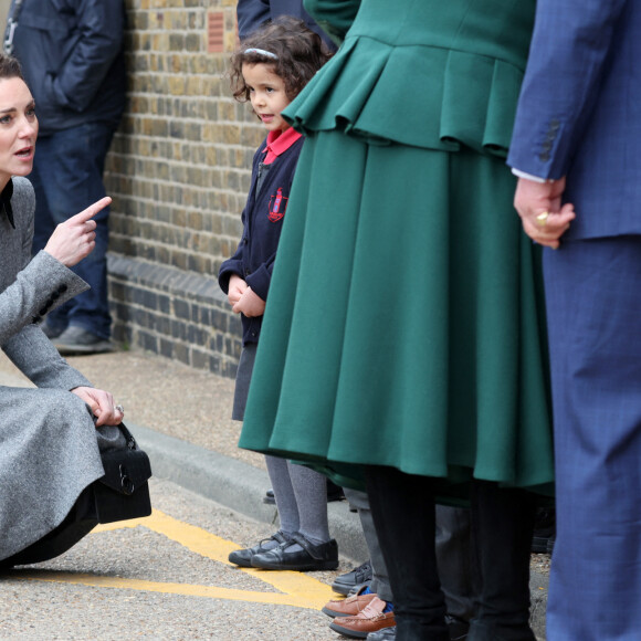 Catherine (Kate) Middleton, duchesse de Cambridge, arrive pour une visite à la fondation Trinity Buoy Wharf, un site de formation pour les arts et la culture à Londres, Royaume Uni, le jeudi 3 février 2022.