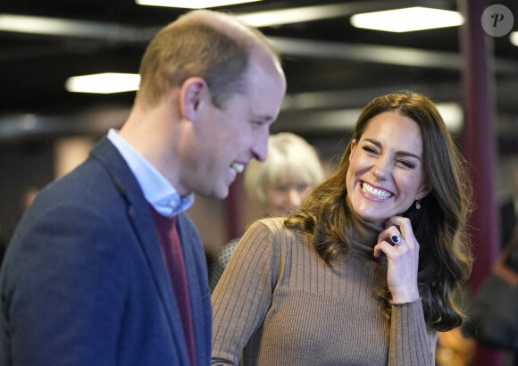 Le prince William, duc de Cambridge, et Catherine (Kate) Middleton, duchesse de Cambridge, rencontrent des bénévoles de l'Eglise "Church on The Street" à Burnley, le 20 janvier 2022.
