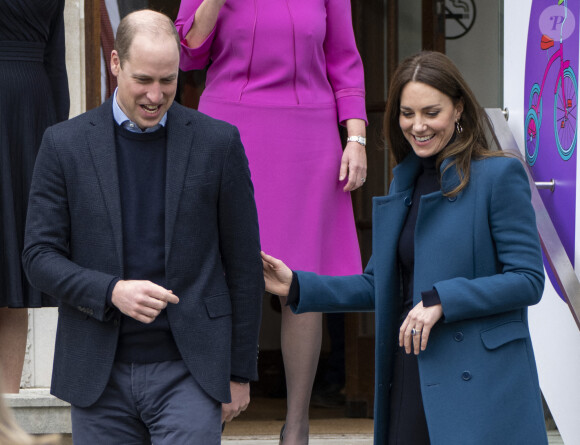Le prince William, duc de Cambridge et Catherine (Kate) Middleton, duchesse de Cambridge à la sortie du "Foundling Museum" à Londres, Royaume Uni, le 19 janvier 2022.
