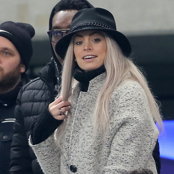 Mélanie Da Cruz (Enceinte, compagne du footballeur Anthony Martial)- People dans les tribunes du Stade de France lors du match de football amical France - Colombie à Saint-Denis le 23 mars 2018. © Cyril Moreau/Bestimage