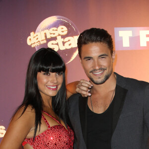 Olivier Dion et Candice Pascal - Photocall Danse avec les stars 6 devant TF1 à Boulogne-Billancourt, le 7 octobre 2015.