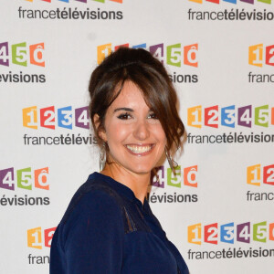 Fanny Agostini lors du photocall de la présentation de la nouvelle dynamique 2017-2018 de France Télévisions. Paris, le 5 juillet 2017