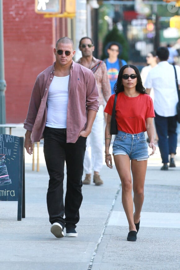 Exclusif - Channing Tatum et sa compagne Zoe Kravitz sont allés déjeuner au restaurant à Los Angeles, le 3 septembre 2021. 