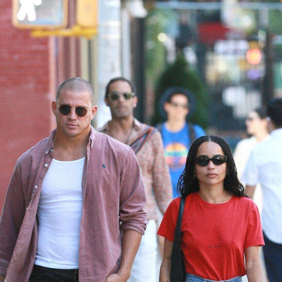 Exclusif - Channing Tatum et sa compagne Zoe Kravitz sont allés déjeuner au restaurant à Los Angeles, le 3 septembre 2021. 