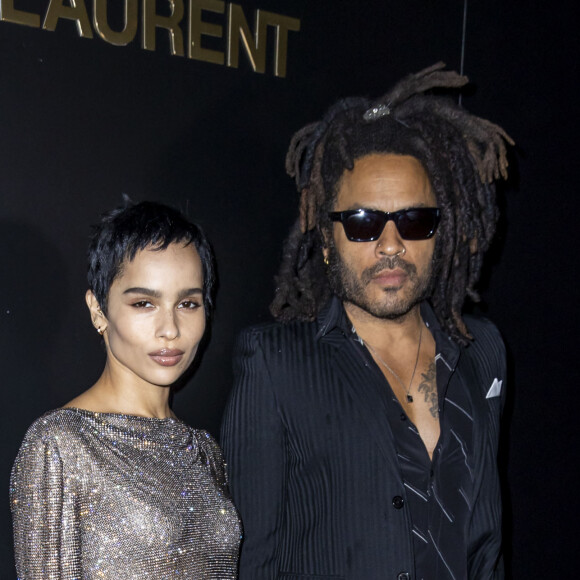 Zoe Kravitz, Lenny Kravitz au photocall du défilé de mode prêt-à-porter automne-hiver 2020/2021 Saint Laurent à Paris le 25 février 2020. © Olivier Borde / Bestimage 