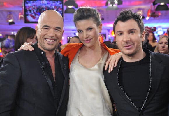 Pascal Obispo, Michaël Youn et Isabelle Funaro - Enregistrement de l'émission Vivement Dimanche" à Paris le 13 fevrier 2013.