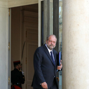 Éric Dupond-Moretti, ministre de la Justice quitte le conseil des ministres du 7 juillet 2020, au palais de l'Elysée à Paris.