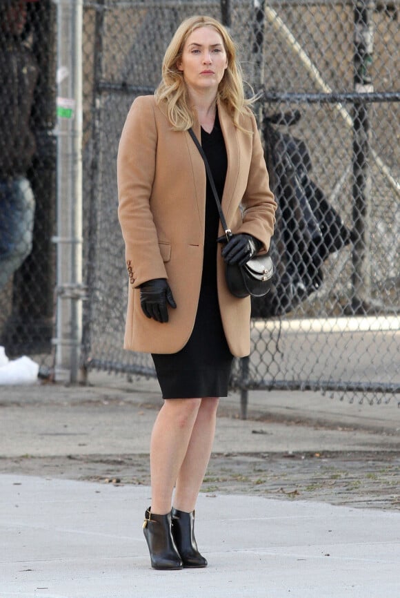 Kate Winslet et Jacob Latimore sur le tournage de 'Collateral Beauty' à New York, le 30 mars 2016 