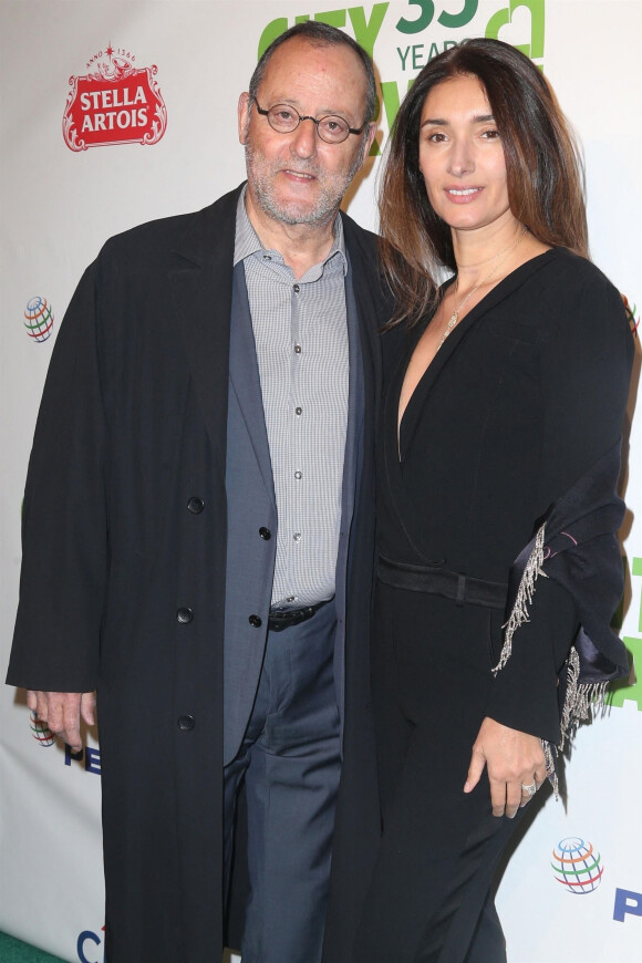 Jean Reno et sa femme Zofia Borucka au 35e gala annuel City Harvest à New York, le 24 avril 2018.