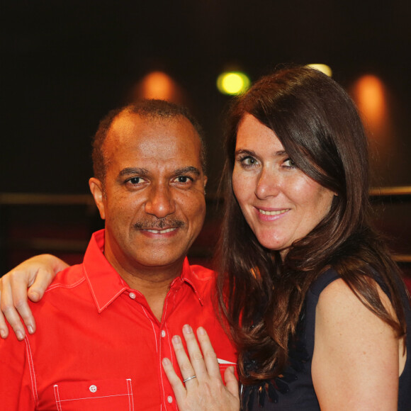 Exclusif - Pascal Legitimus et sa femme Adriana Santini - Pascal Legitimus présente sa dernière representation exceptionnelle de son spectacle "Alone Man Show" à Bobino le 30 mai 2015.