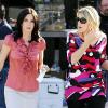 Courteney Cox et Busy Philipps, sur le tournage de la série Cougar Town, le 11 janvier à Culver City (Californie).