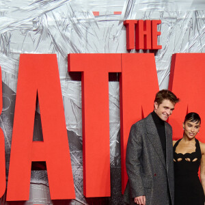 Robert Pattinson et Zoë Kravitz assistent à l'avant-première du film "The Batman" au cinéma BFI IMAX Waterloo. Londres, le 23 février 2022.