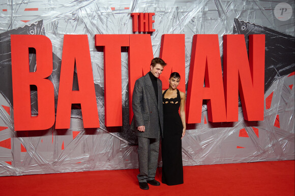Robert Pattinson et Zoë Kravitz assistent à l'avant-première du film "The Batman" au cinéma BFI IMAX Waterloo. Londres, le 23 février 2022.