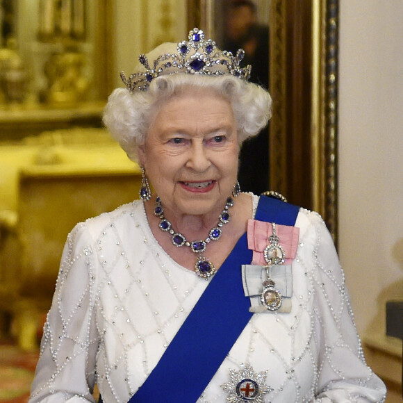 La reine Elisabeth II et le prince Philip, duc d'Edimbourg reçoivent le président chinois Xi Jinping et sa femme Peng Liyuan pour un dîner d'Etat au Palais de Buckingham, le 20 octobre 2015.