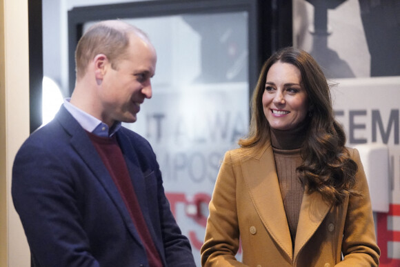 Le prince William, duc de Cambridge, et Catherine (Kate) Middleton, duchesse de Cambridge, lors d'une visite à l'hôpital communautaire de Clitheroe, dans le Lancashire. Clitheroe, le 20 janvier 2022. 