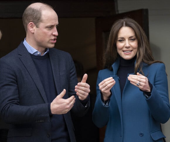 Le prince William, duc de Cambridge et Catherine (Kate) Middleton, duchesse de Cambridge à la sortie du "Foundling Museum" à Londres, Royaume Uni, le 19 janvier 2022. 