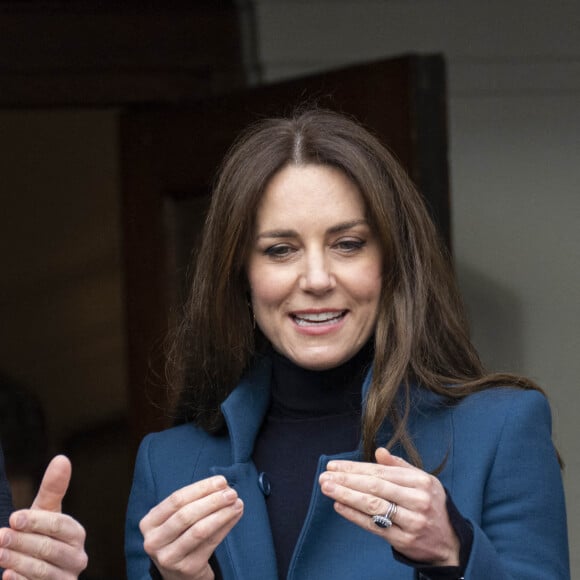 Le prince William, duc de Cambridge et Catherine (Kate) Middleton, duchesse de Cambridge à la sortie du "Foundling Museum" à Londres, Royaume Uni, le 19 janvier 2022. 