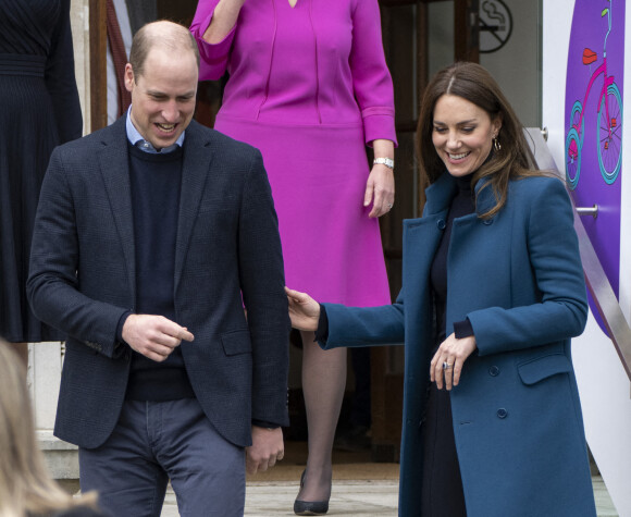Le prince William, duc de Cambridge et Catherine (Kate) Middleton, duchesse de Cambridge à la sortie du "Foundling Museum" à Londres, Royaume Uni, le 19 janvier 2022. 