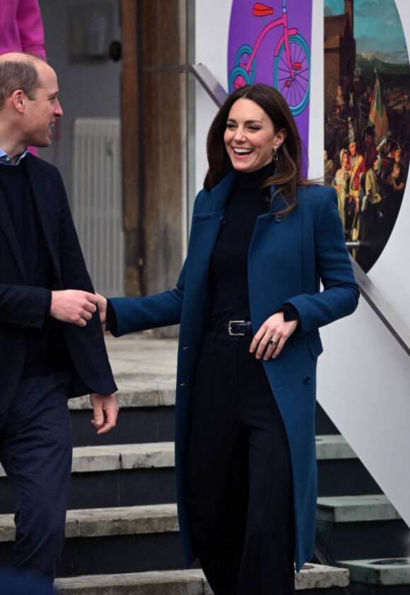 Le prince William, duc de Cambridge et Catherine (Kate) Middleton, duchesse de Cambridge à la sortie du "Foundling Museum" à Londres, Royaume Uni, le 19 janvier 2022. 