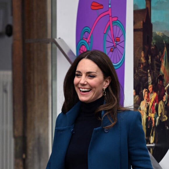 Le prince William, duc de Cambridge et Catherine (Kate) Middleton, duchesse de Cambridge à la sortie du "Foundling Museum" à Londres, Royaume Uni, le 19 janvier 2022. 