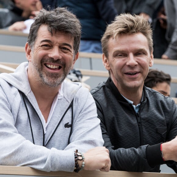 Jeanfi Janssens et Stephane Plaza - Célébrités dans les tribunes des internationaux de France de tennis de Roland Garros à Paris, France. © Cyril Moreau/Bestimage