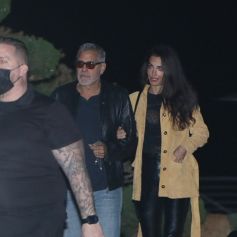 Exclusif - George Clooney et sa femme Amal sont allés dîner au Nobu à Malibu, Los Angeles, le 18 janvier 2022.