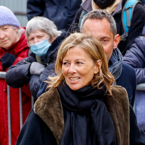 Claire Chazal - Obsèques de Jean-Pierre Pernaut en la Basilique Sainte-Clotilde à Paris le 9 mars 2022.