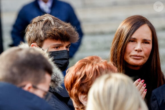 Nathalie Marquay - Obsèques de Jean-Pierre Pernaut en la Basilique Sainte-Clotilde à Paris le 9 mars 2022.