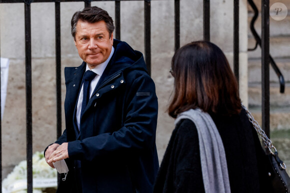 Christian Estrosi - Obsèques de Jean-Pierre Pernaut en la Basilique Sainte-Clotilde à Paris le 9 mars 2022. © Cyril Moreau / Bestimage