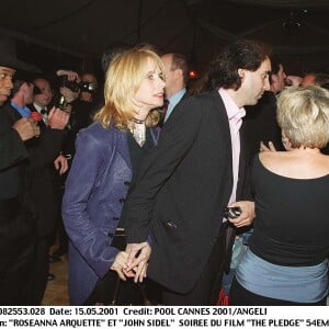 Rosanna Arquette et son mari John Sidel - Soirée du film "The Pledge", 54e Festival de Cannes. 2001.