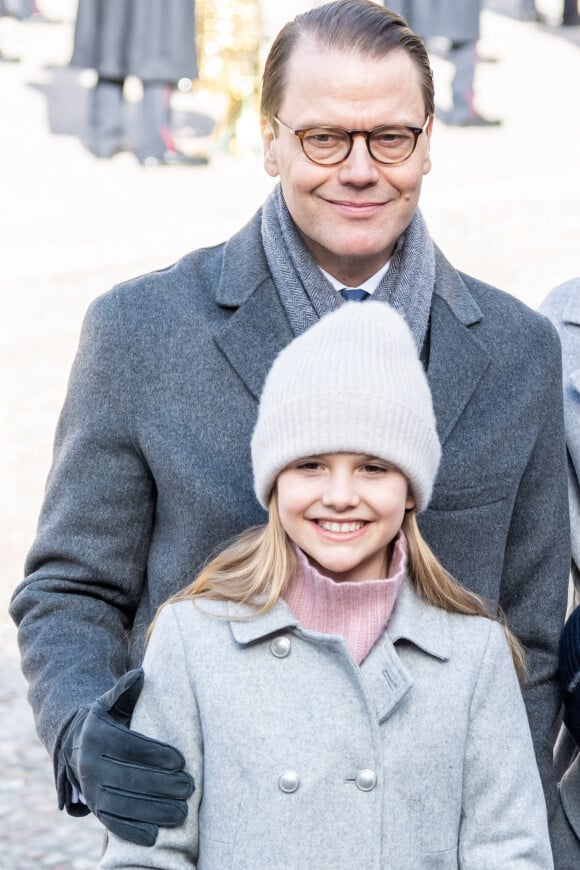 Le prince Daniel, la princesse Estelle de suède - La famille royale de Suède participe à la cérémonie "Princess Victoria name day" à Stockholm le 12 mars 2022.