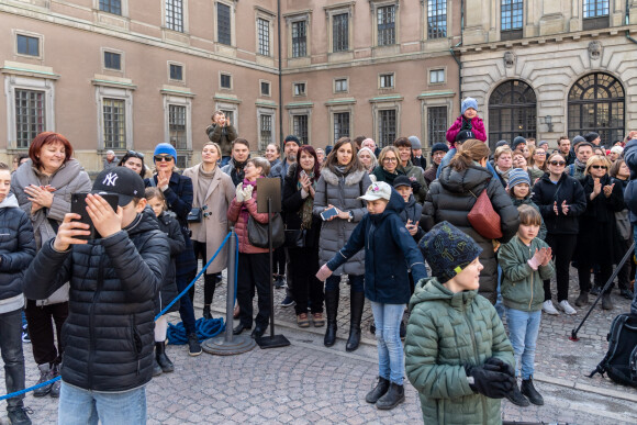 La famille royale de Suède participe à la cérémonie "Princess Victoria name day" à Stockholm le 12 mars 2022.