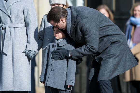 Le prince Oscar, le prince Daniel - La famille royale de Suède participe à la cérémonie "Princess Victoria name day" à Stockholm le 12 mars 2022.