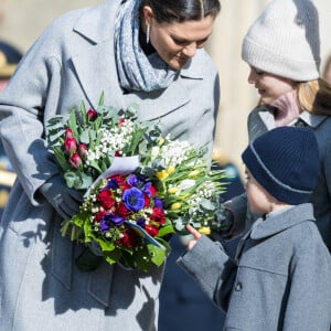 La princesse Victoria de suède, la princesse Estelle, le prince Oscar - La famille royale de Suède participe à la cérémonie "Princess Victoria name day" à Stockholm le 12 mars 2022.