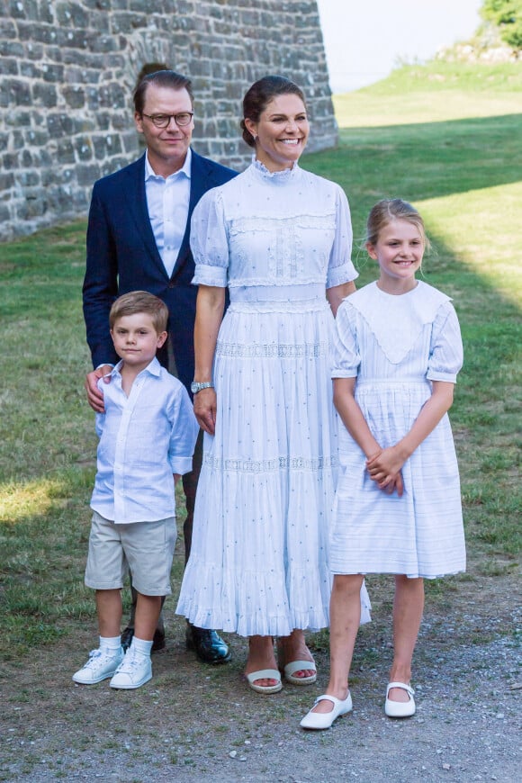 Crown Princess Victoria, Prince Daniel, Princess Estelle, Prince Oscar, Victoria - La famille royale de Suède célèbre le 44 ème anniversairede la princesse Victoria lors d'un concert au château de Borgholm sur l'île d'Oland, le 14 juillet 2021.