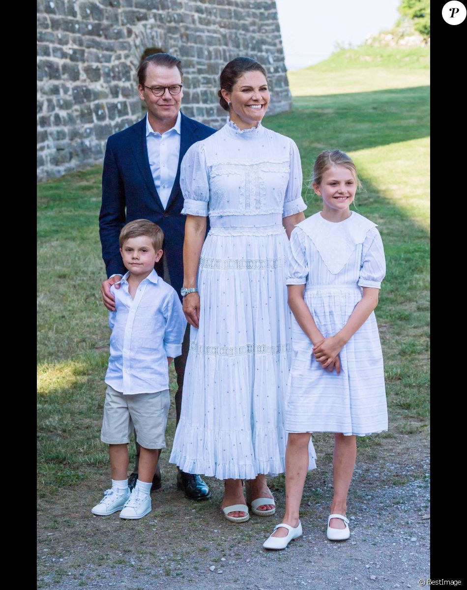Crown Princess Victoria, Prince Daniel, Princess Estelle, Prince Oscar, Victoria - La famille royale de Suède célèbre le 44 ème anniversairede la princesse Victoria lors d'un concert au château de Borgholm sur l'île d'Oland, le 14 juillet 2021.