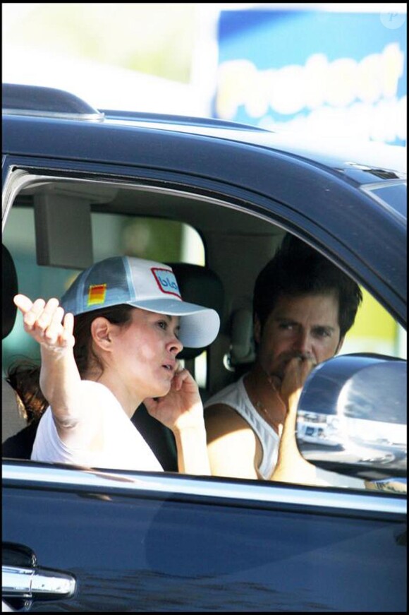 David Charvet et Brooke Burke, pris dans un embouteillage à Los Angeles, le 10 janvier.