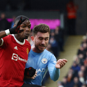 Paul Pogba lors du match Manchester City - Manchester United à l'Etihad Stadium. Manchester, le 6 mars 2022.