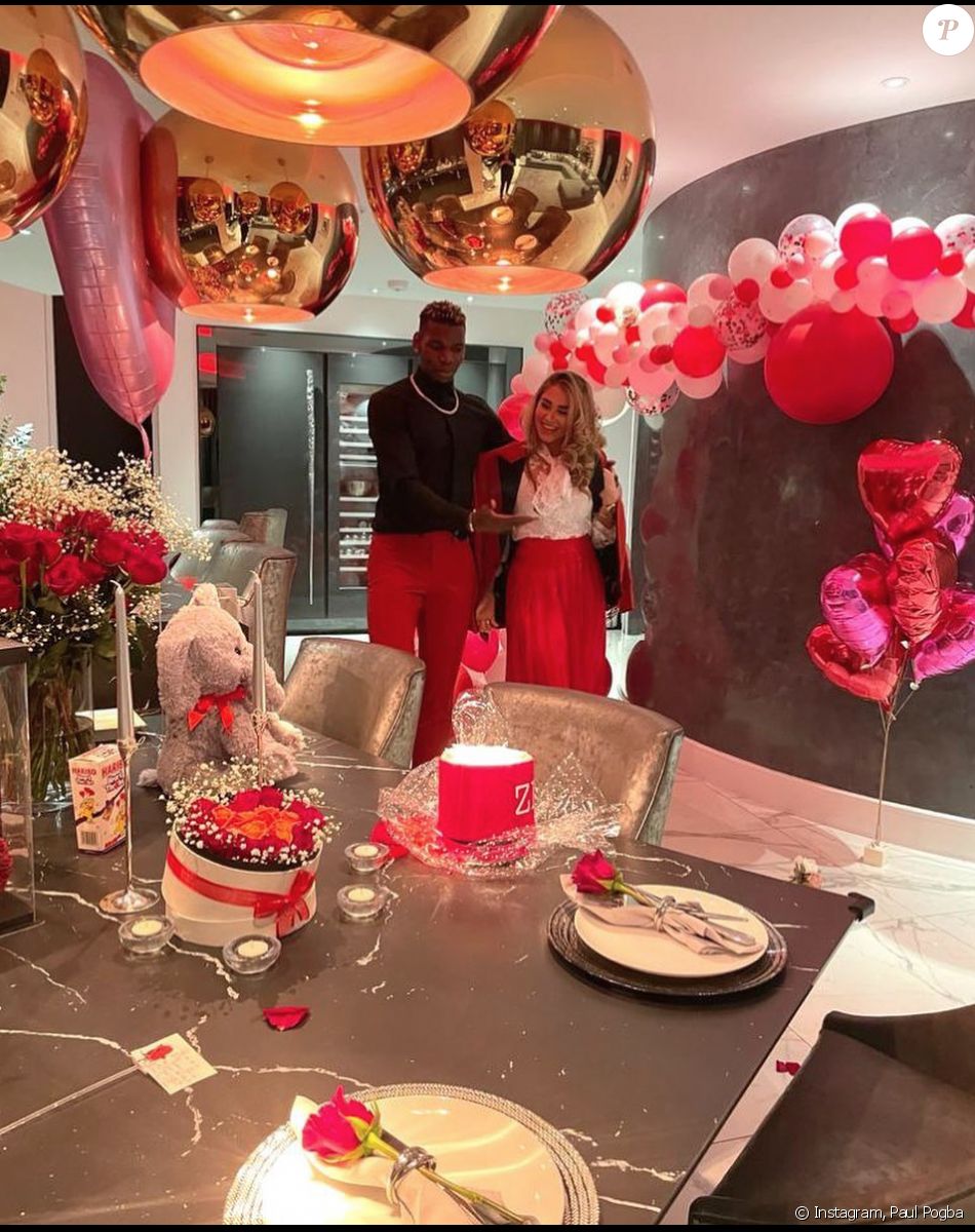 Paul et Zulay Pogba fêtent la Saint-Valentin. Février 2021.