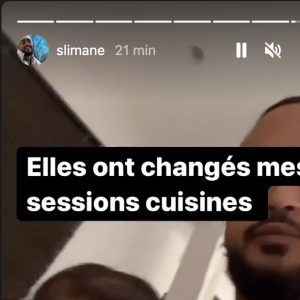 Slimane avec sa fille en cuisine sur Instagram. 16 mars 2022.