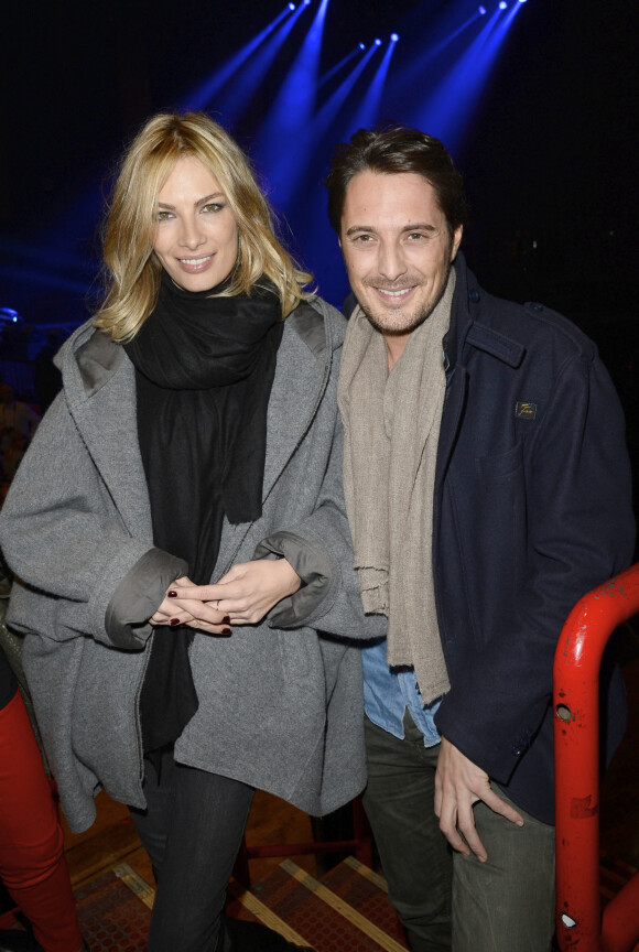 Vincent Cerutti et sa compagne Lavinia - Concert de Céline Dion au POPB de Paris, le 5 décembre 2013.