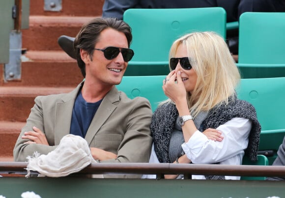 Vincent Cerutti et Lavinia - 6e jour de internationaux de France de Roland-Garros. Le 1er juin 2012.