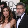 George Clooney et Elisabetta Canalis lors de la cérémonie des Golden Globes à Los Angeles le 17 janvier 2010