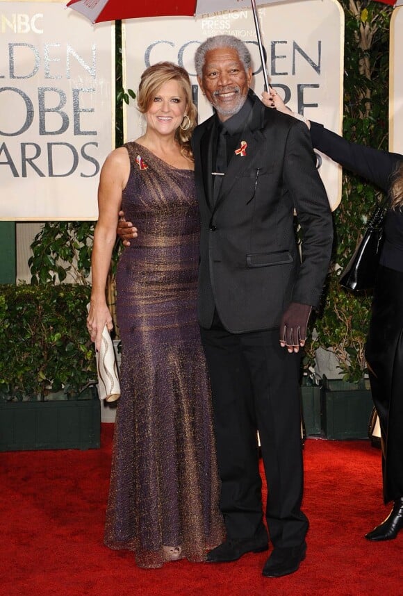 Morgan Freeman était épanoui au côté de son épouse lors de la cérémonie des Golden Globes le 17 janvier 2010 à Los Angeles