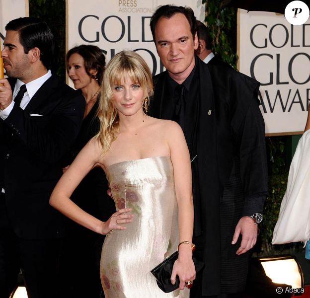 Mélanie Laurent et Quentin Tarantino, lors des Golden Globe Awards qui se sont tenus au Beverly Hills Hotel de Los Angeles, le 17 janvier 2010.