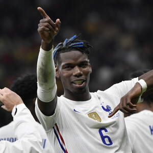 Paul Pogba - La France remporte la coupe de la Ligue des Nations en battant l'Espagne 2 buts à 1 à Milan le 10 octobre 2021. © Inside/Panoramic/Bestimage