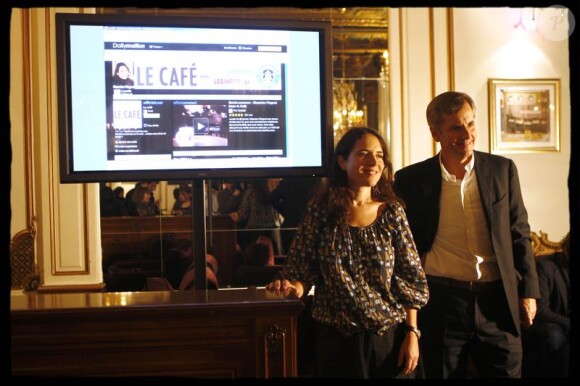 Mazarine Pingeot et son producteur Bernard de la Villardière présentent son émission "Le café" à Paris (19 janvier 2010 - Paris)